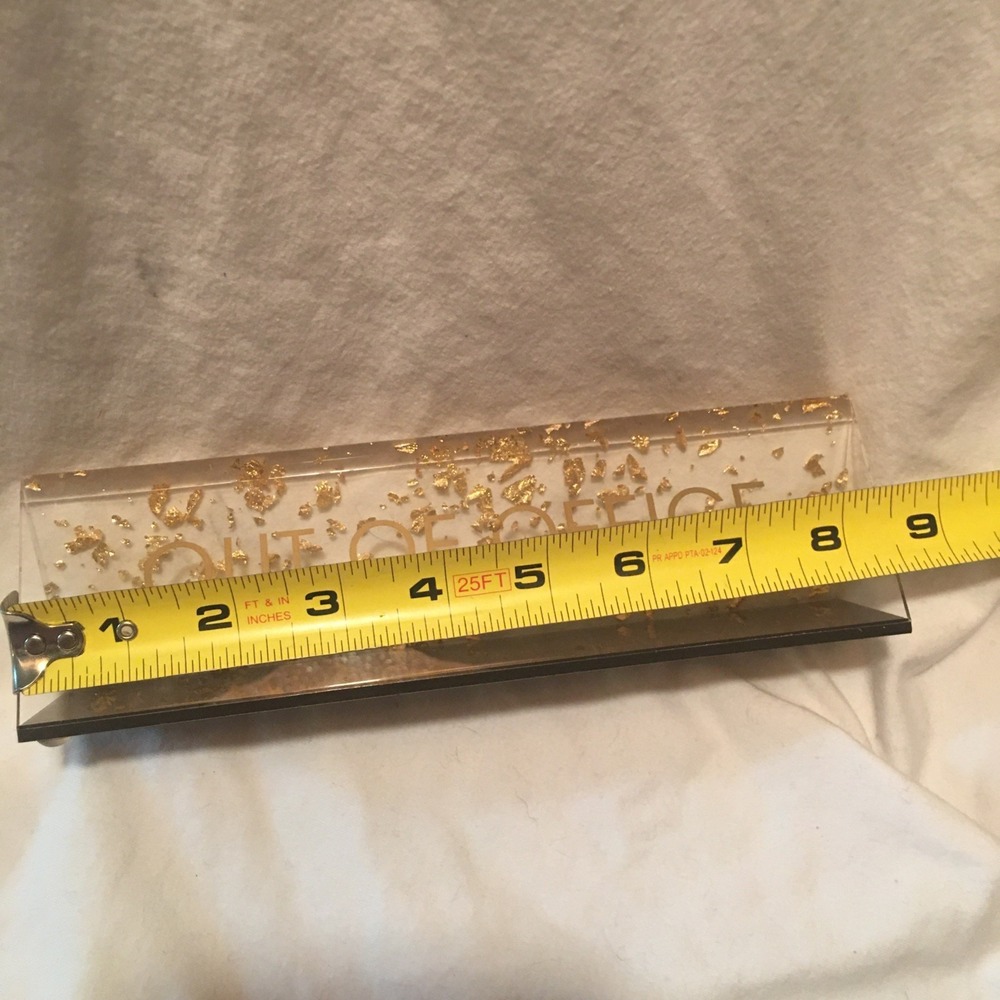 OUT OF OFFICE Acrylic Glitter Desk Sign Papyrus PRGCO LLC MCM - Picture 7 of 9